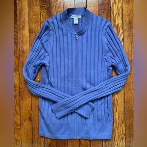 Athleta Fairway Sweater Purple Knit Zip-Up Sweater